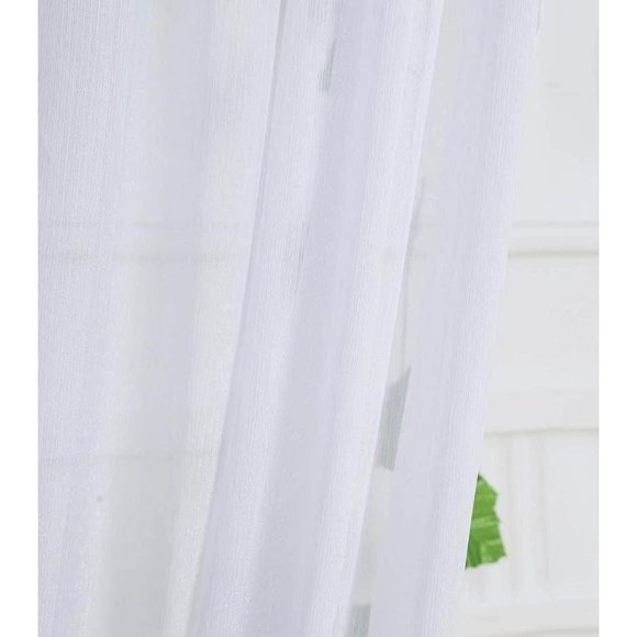 10x10 Feet | Shimmery White Crinkled Chiffon Curtains Wedding Arch Linen Drapes - Picture 4 of 5
